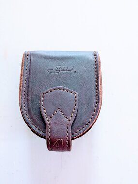 Saddleback Leather Small Brown Coin Utility Pouch Old Logo Cursive Embossed 4763